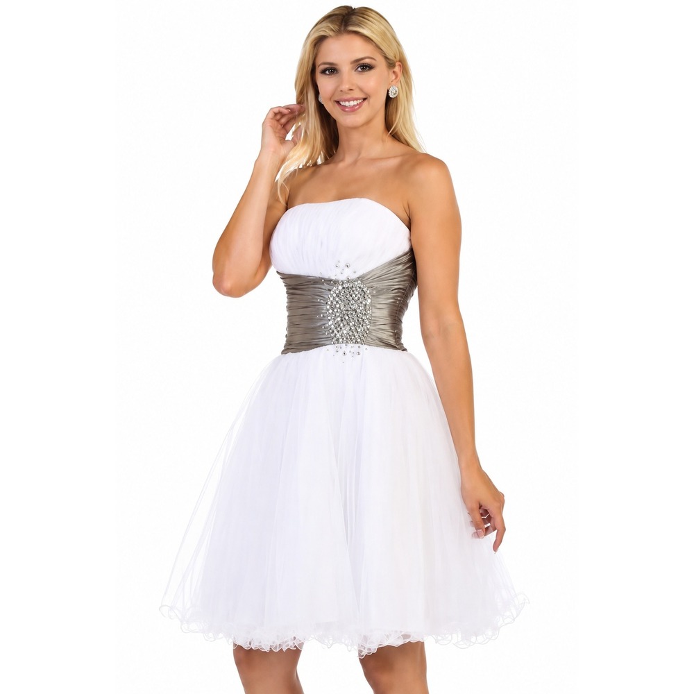 Women's Strapless Party‎ Dress White Size 12 New With Tags